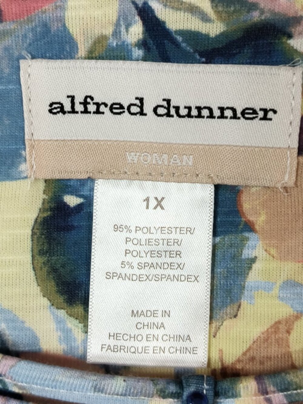 Alfred Dunner 3/4 Sleeve Floral Top Size 1X New NWT - Picture 5 of 6
